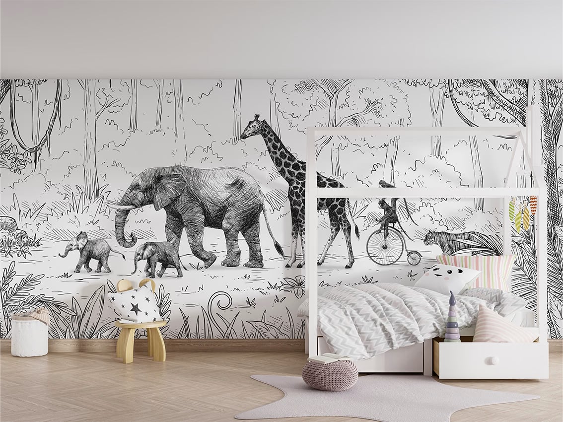 Animal Parade - BW styled in a room