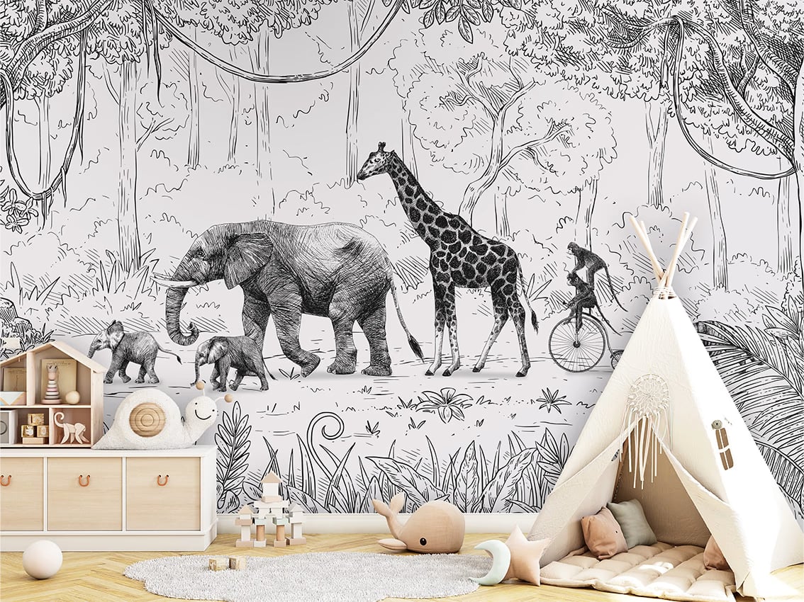 Animal Parade - BW styled in a room