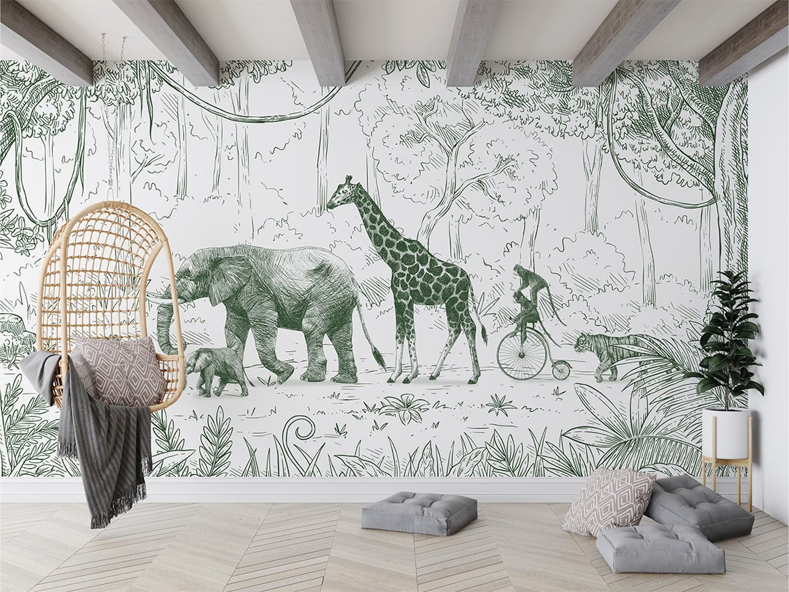 Animal Parade - Green styled in a room
