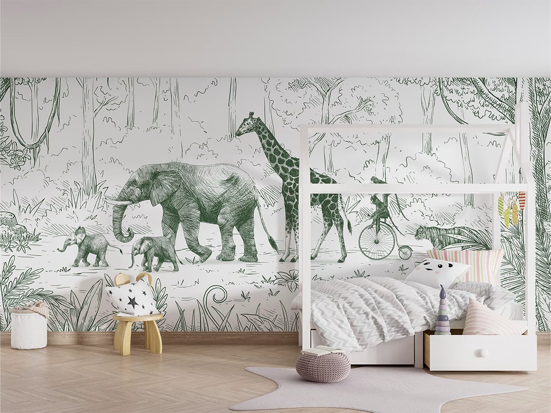 Animal Parade - Green styled in a room