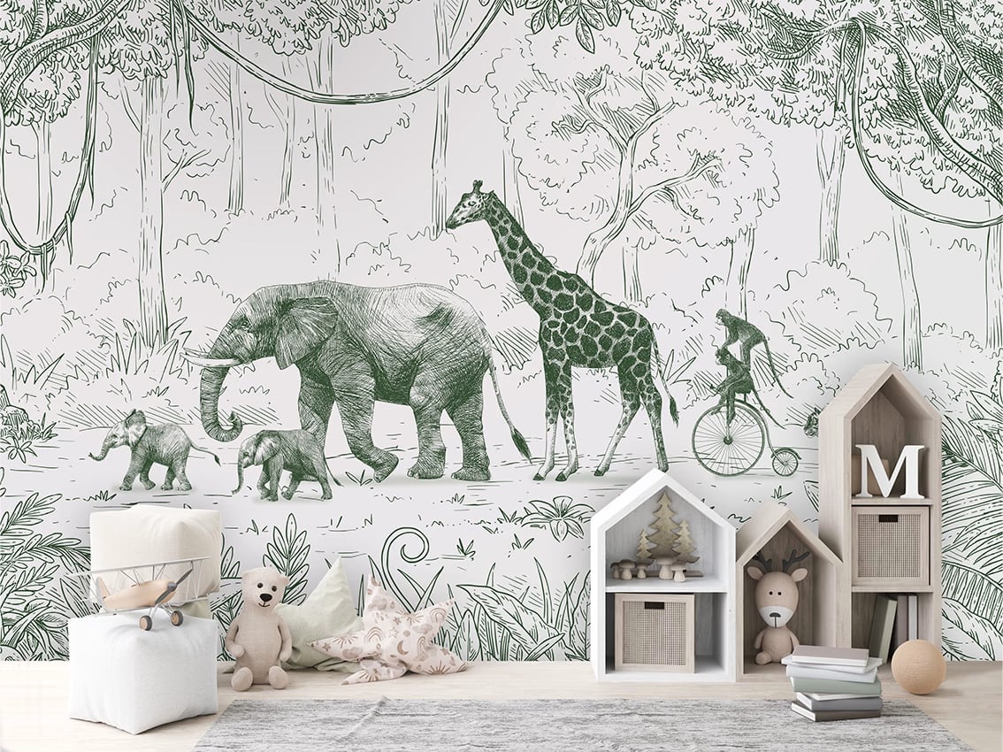 Animal Parade - Green styled in a room
