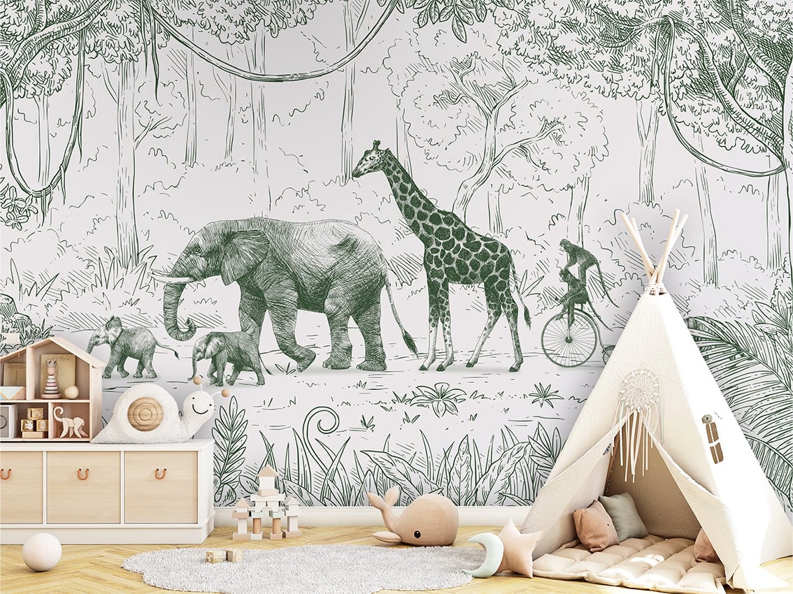 Animal Parade - Green styled in a room