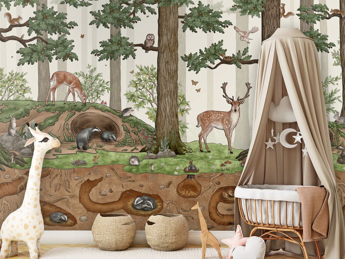 Animals In The Forest styled in a room