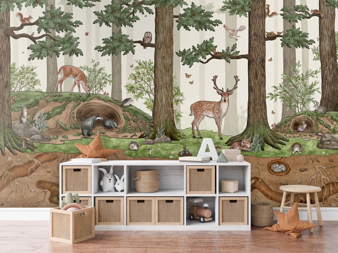 Animals In The Forest styled in a room
