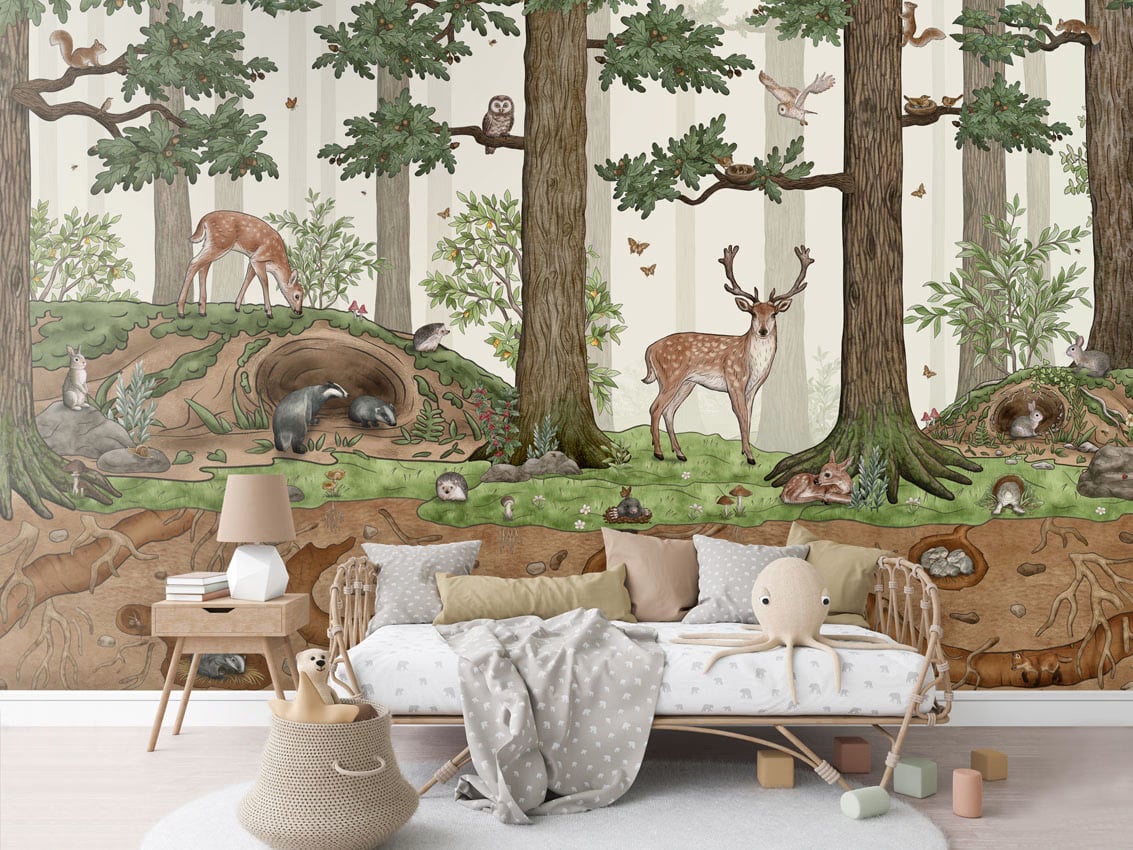 Animals In The Forest styled in a room