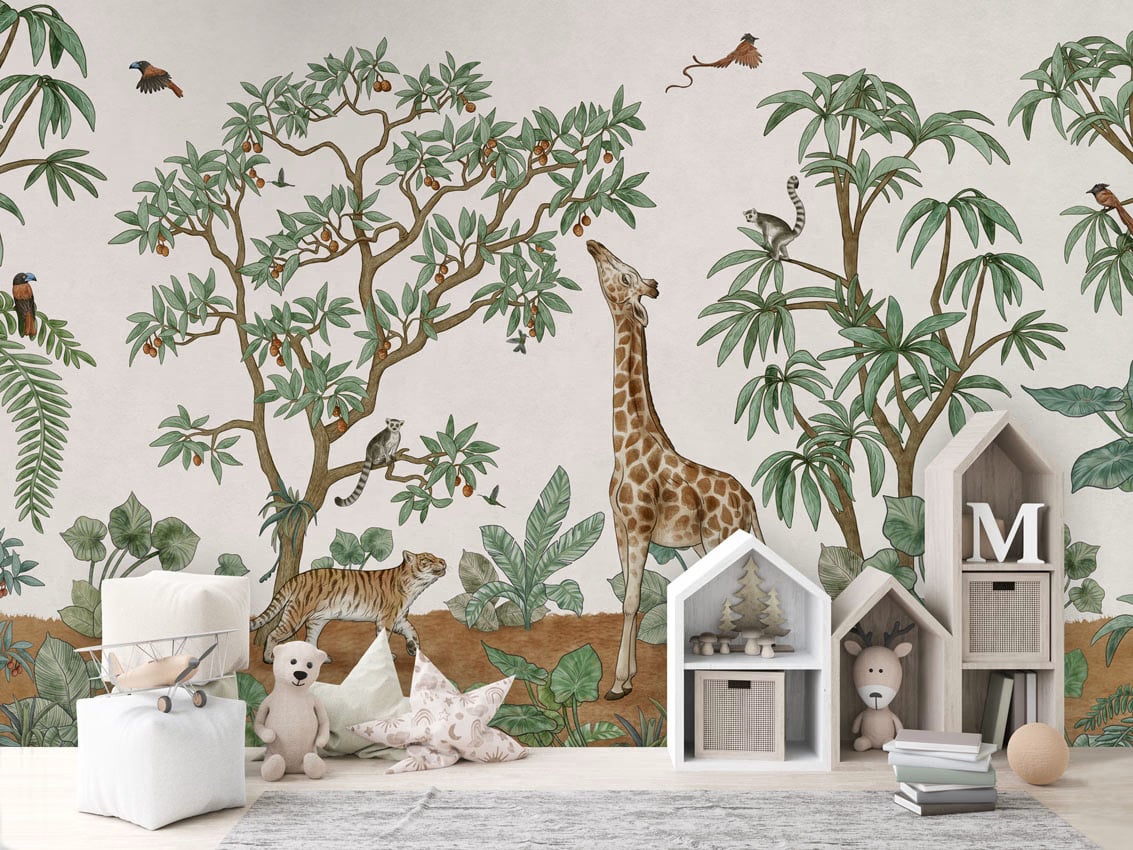 Animals In The Jungle styled in a room