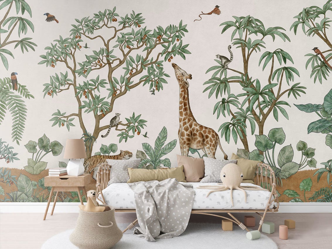 Animals In The Jungle styled in a room
