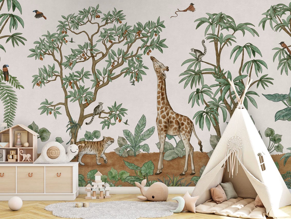 Animals In The Jungle styled in a room