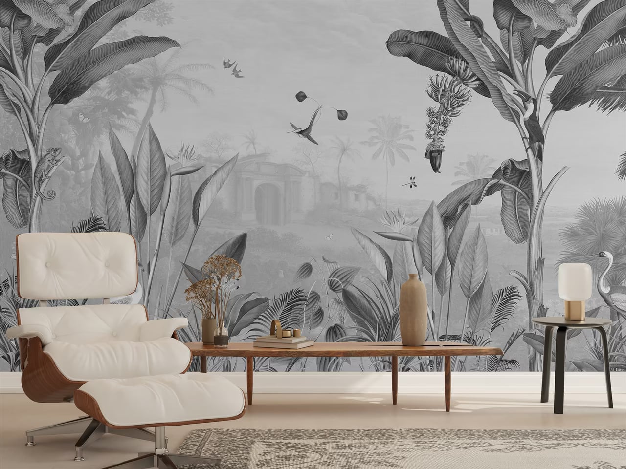 Botanical Beauty — Black & White styled in a room
