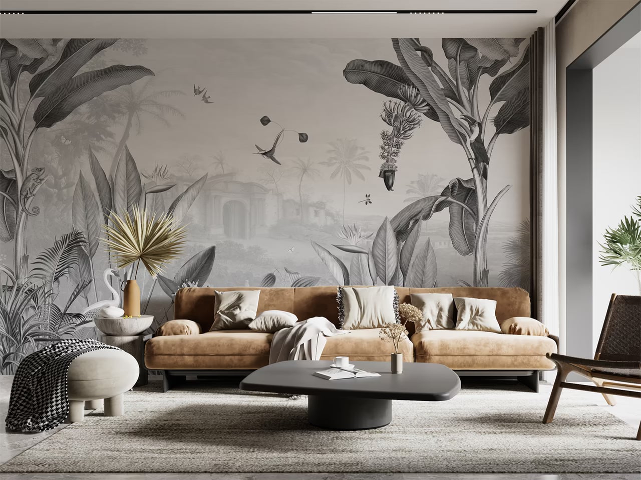 Botanical Beauty — Black & White styled in a room