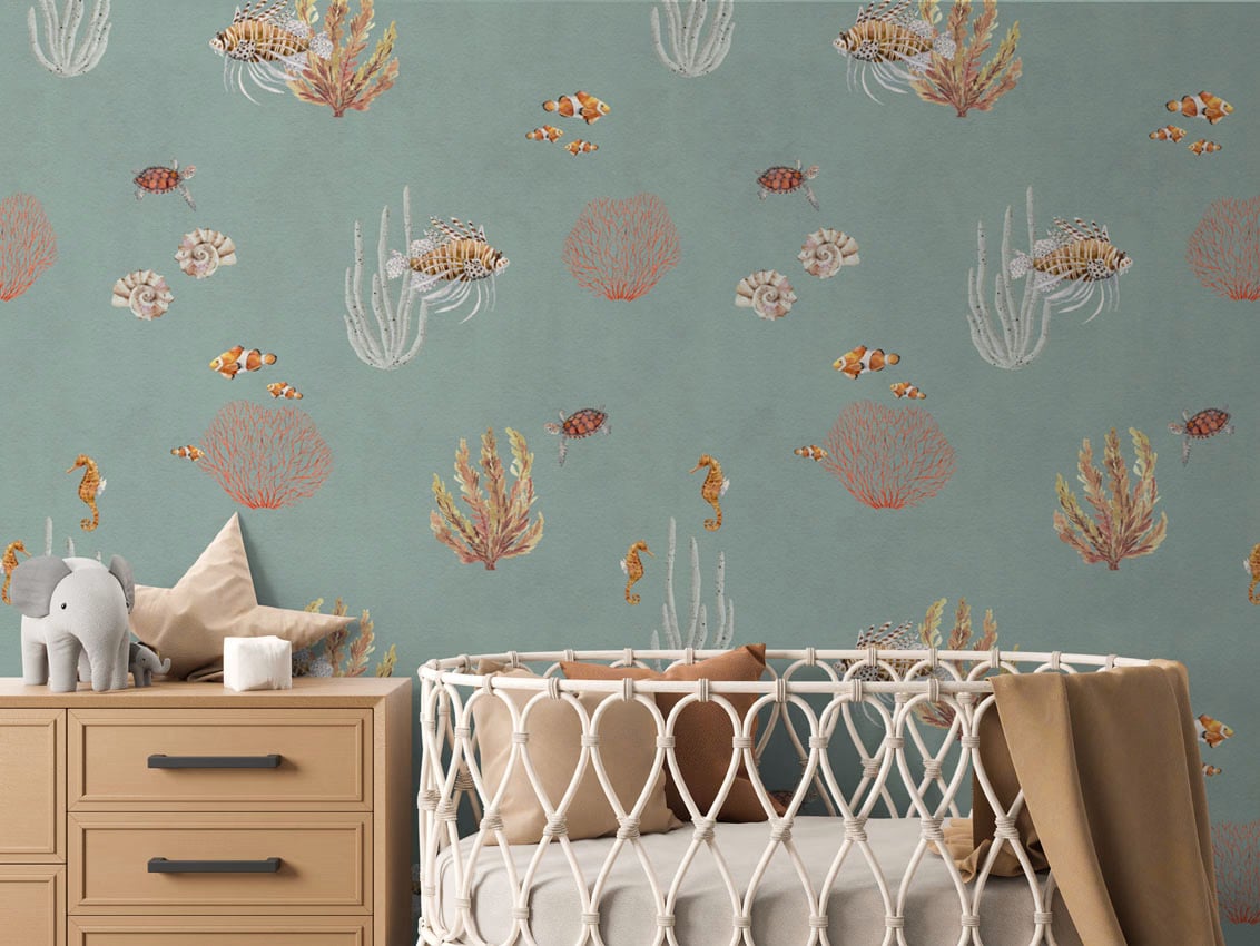 Coral Garden - Blue styled in a room