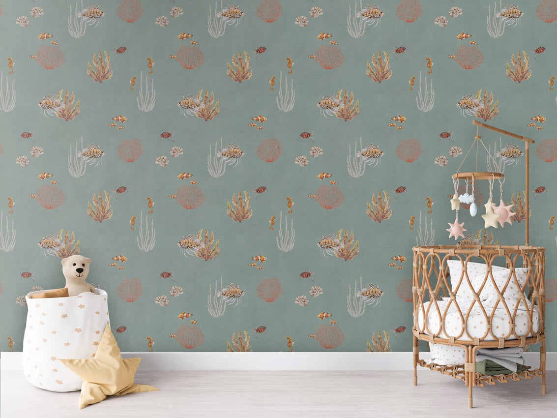 Coral Garden - Blue styled in a room