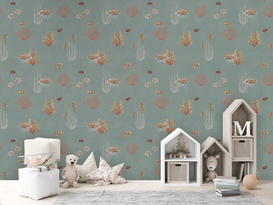 Coral Garden - Blue styled in a room