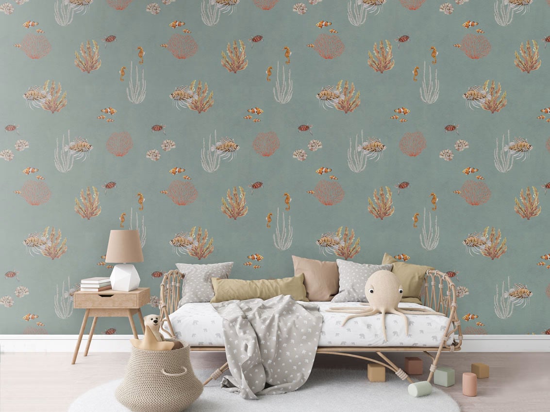 Coral Garden - Blue styled in a room