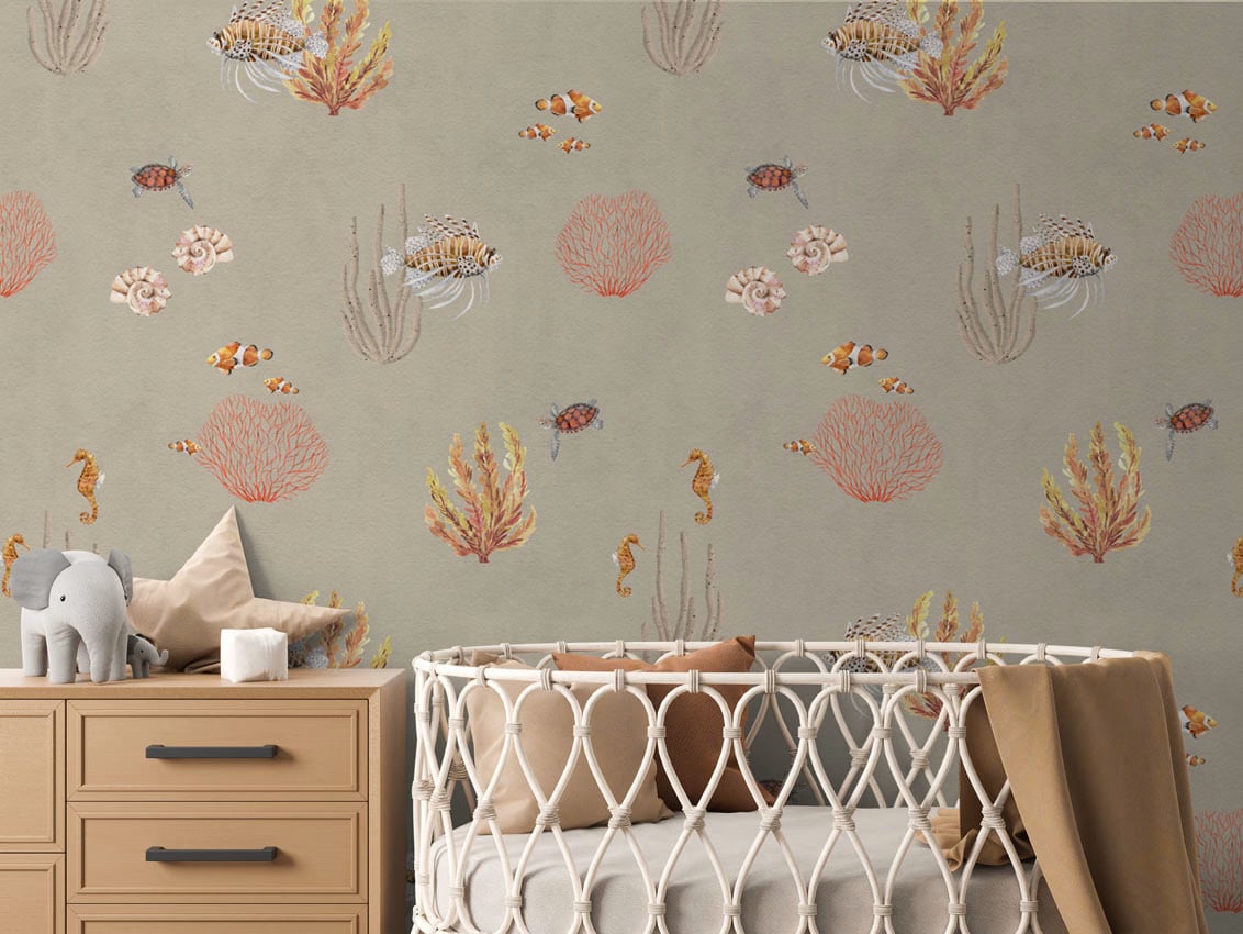 Coral Garden - Brown styled in a room