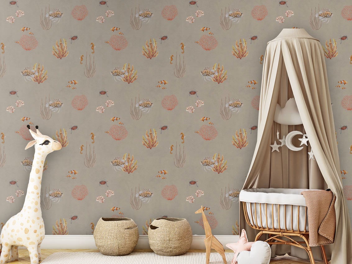 Coral Garden - Brown styled in a room