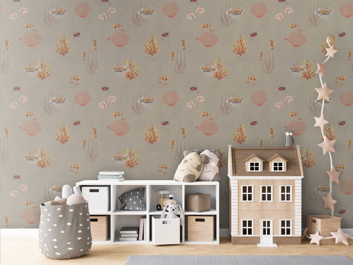 Coral Garden - Brown styled in a room