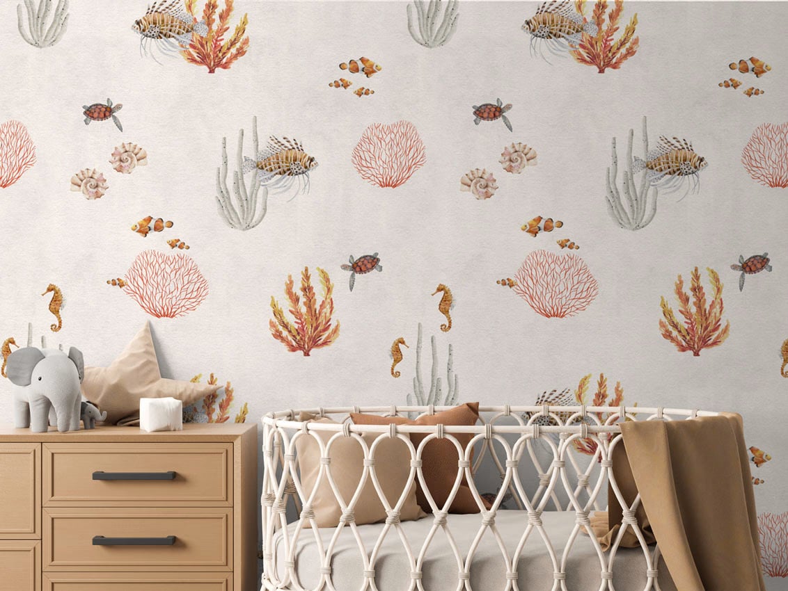 Coral Garden - White styled in a room