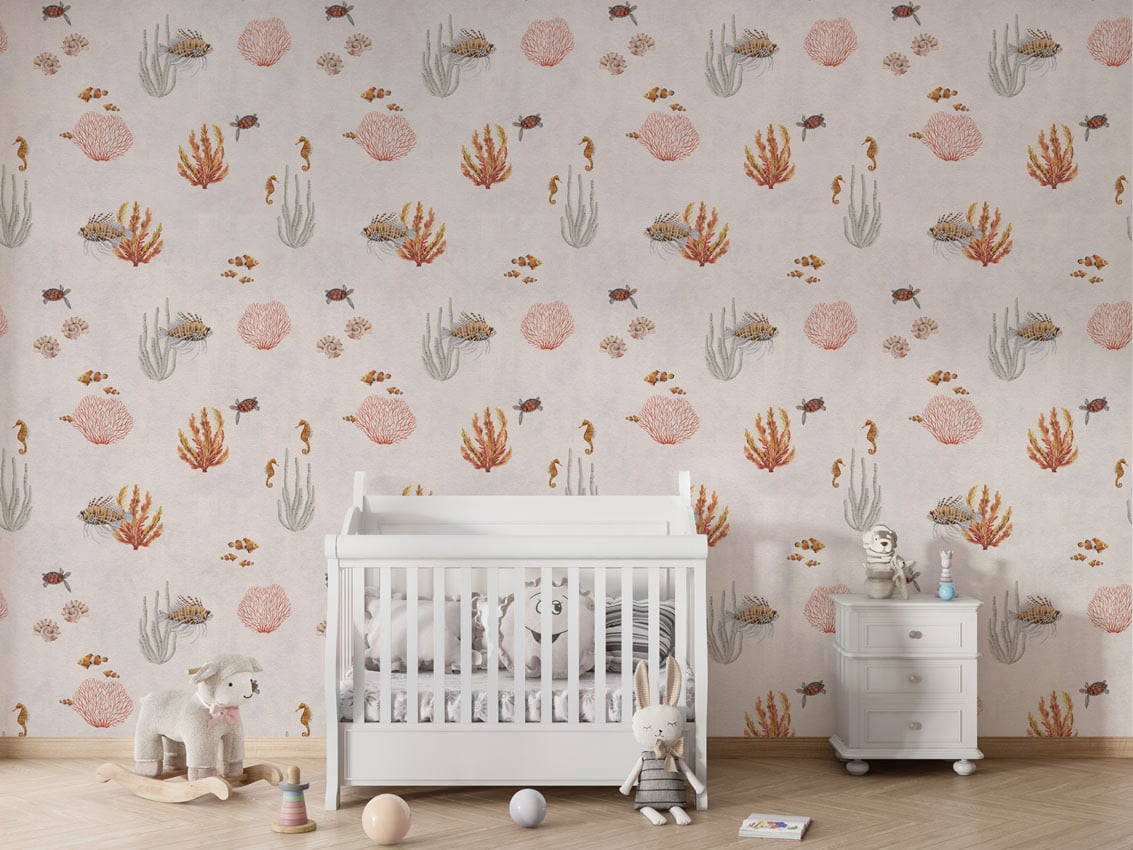 Coral Garden - White styled in a room
