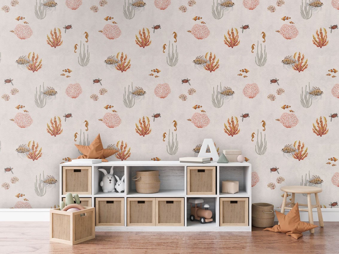 Coral Garden - White styled in a room
