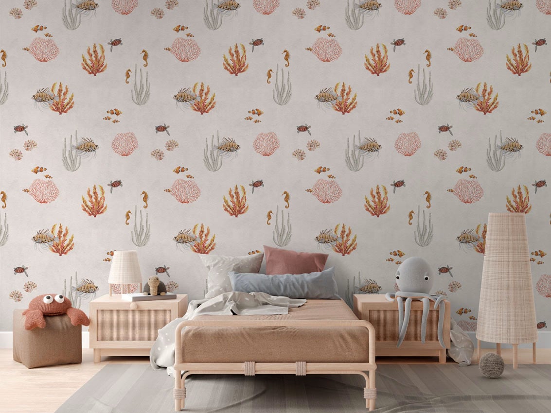 Coral Garden - White styled in a room