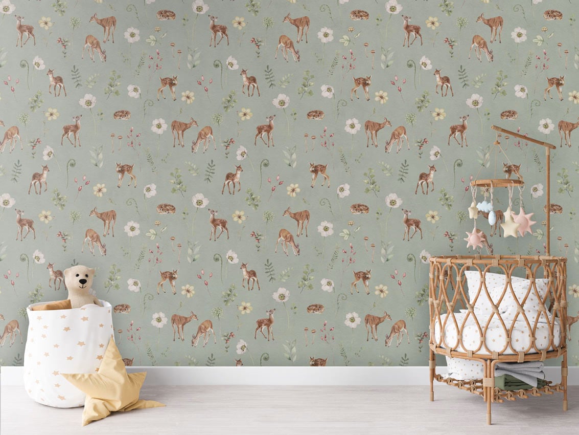 Dancing Deer - Green styled in a room