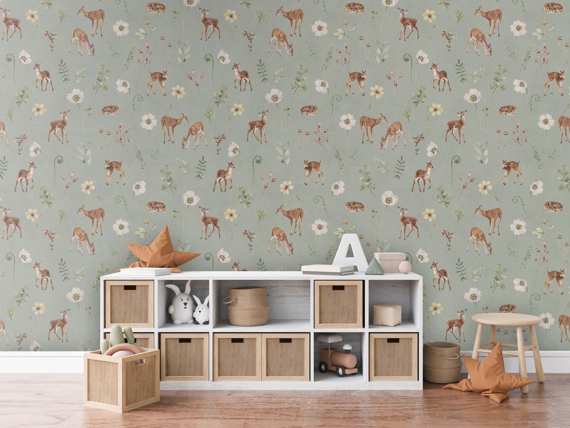 Dancing Deer - Green styled in a room