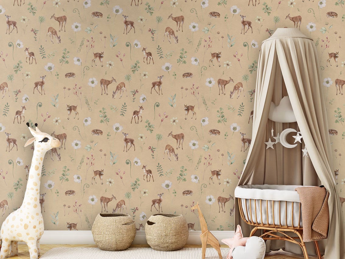 Dancing Deer - Yellow styled in a room