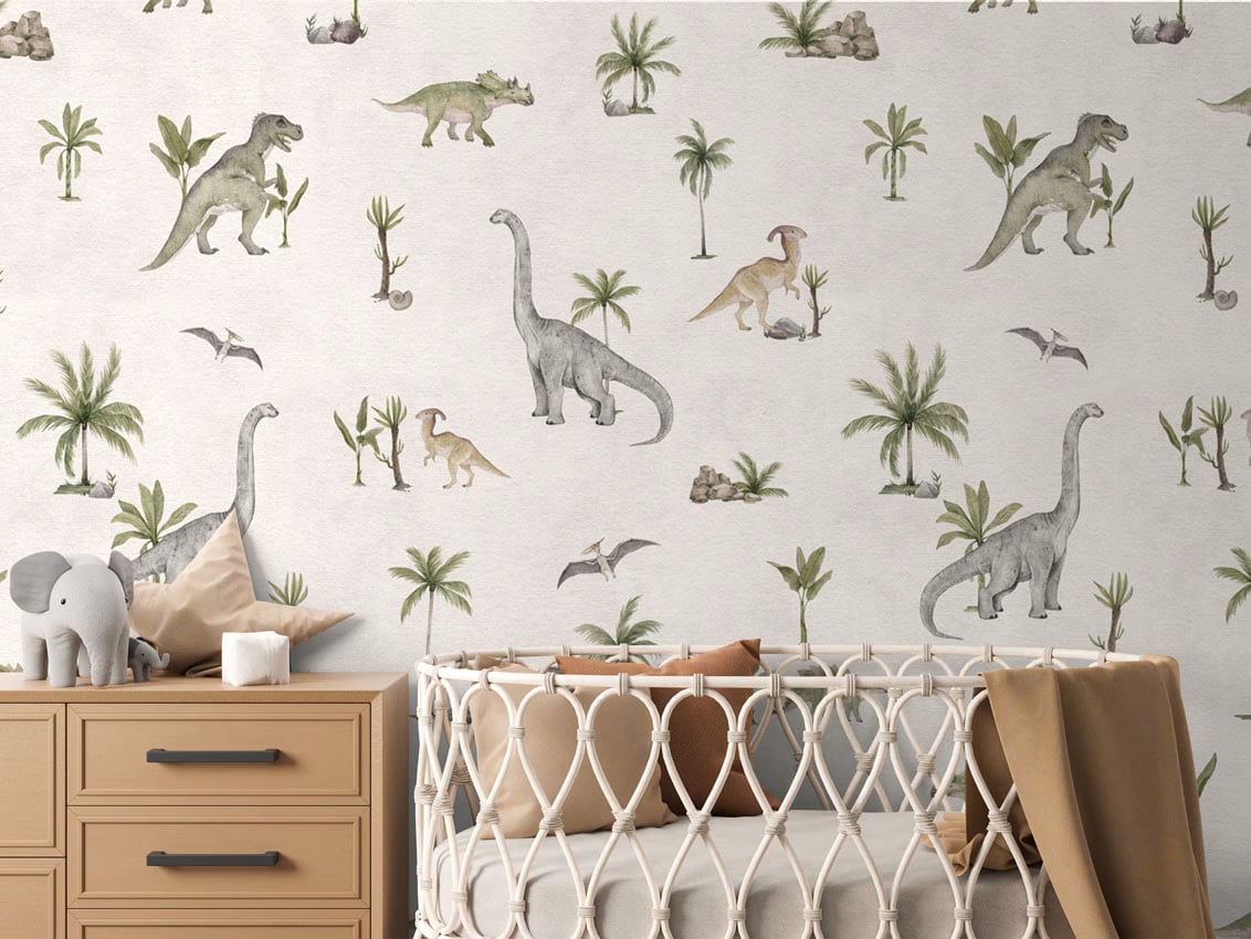 Dashing Dinos - White styled in a room