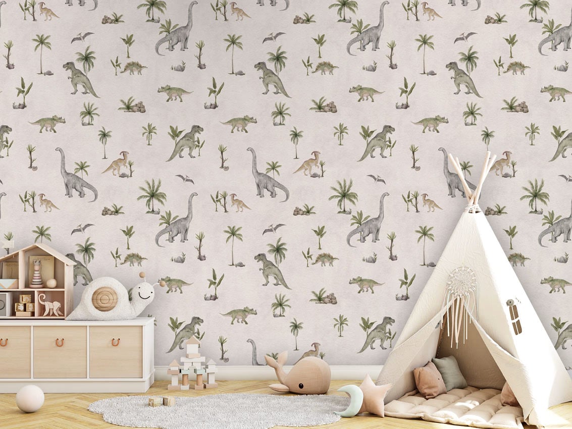 Dashing Dinos - White styled in a room
