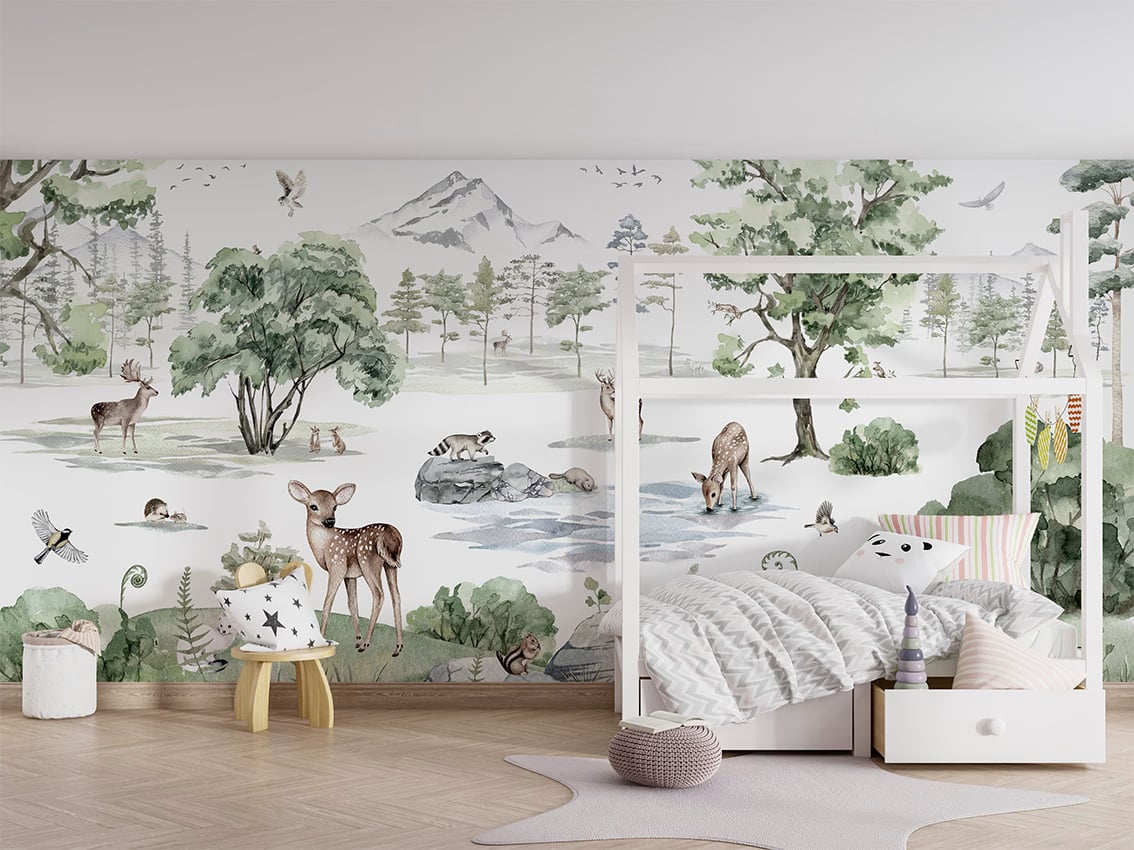 Deer Forest - Winter styled in a room