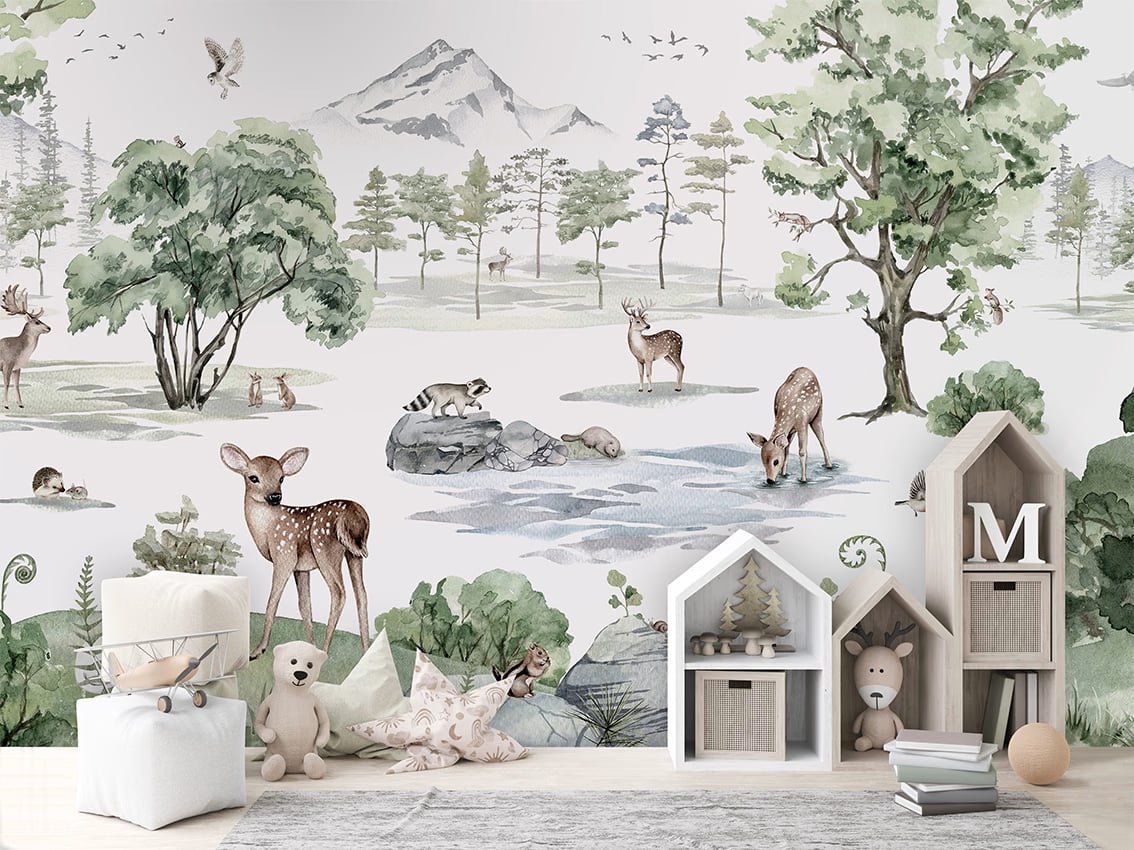 Deer Forest - Winter styled in a room