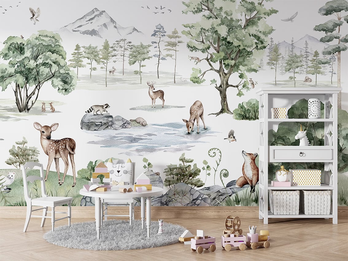 Deer Forest - Winter styled in a room