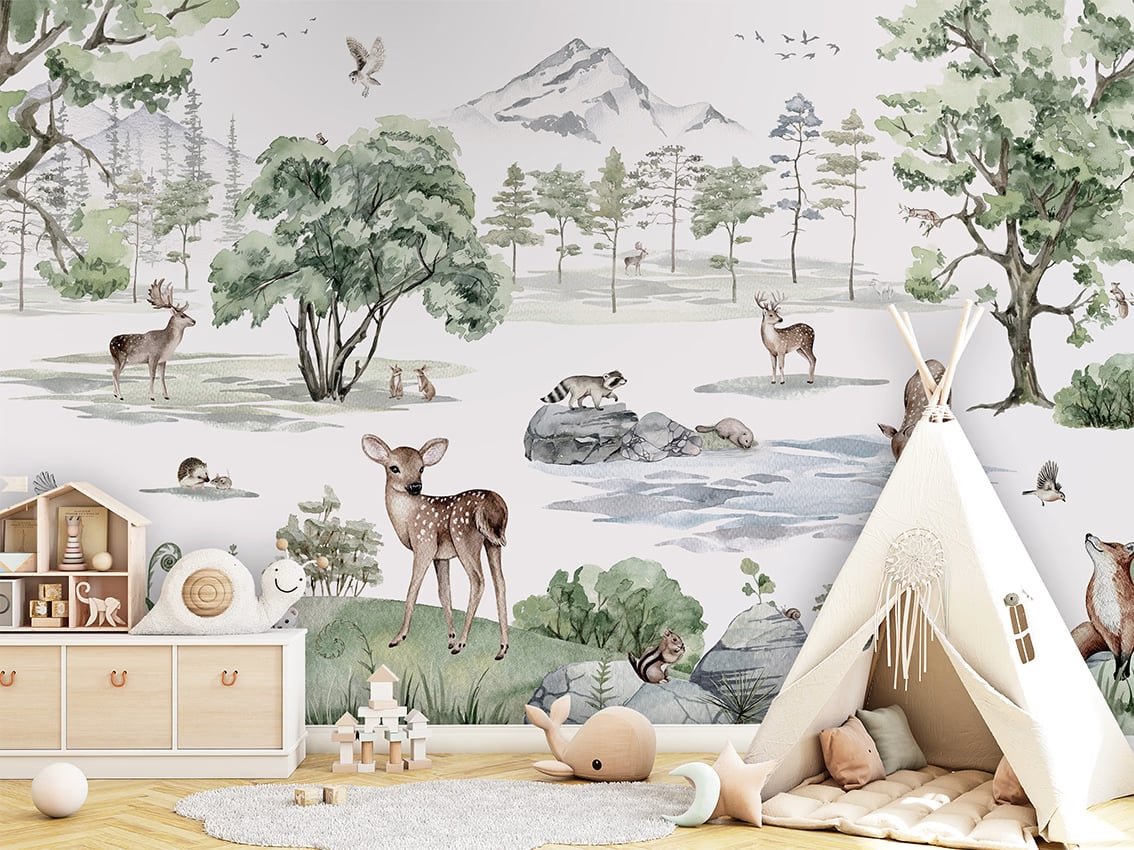 Deer Forest - Winter styled in a room