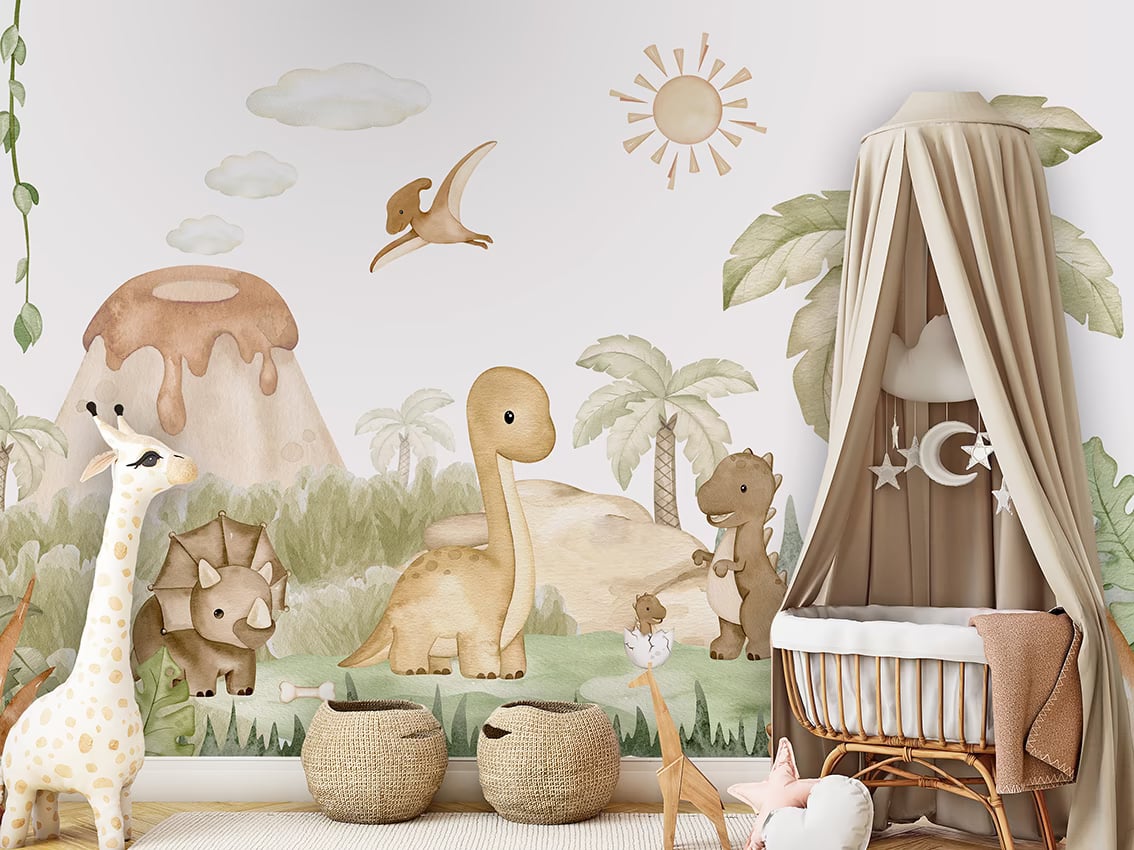 Dino Baby styled in a room