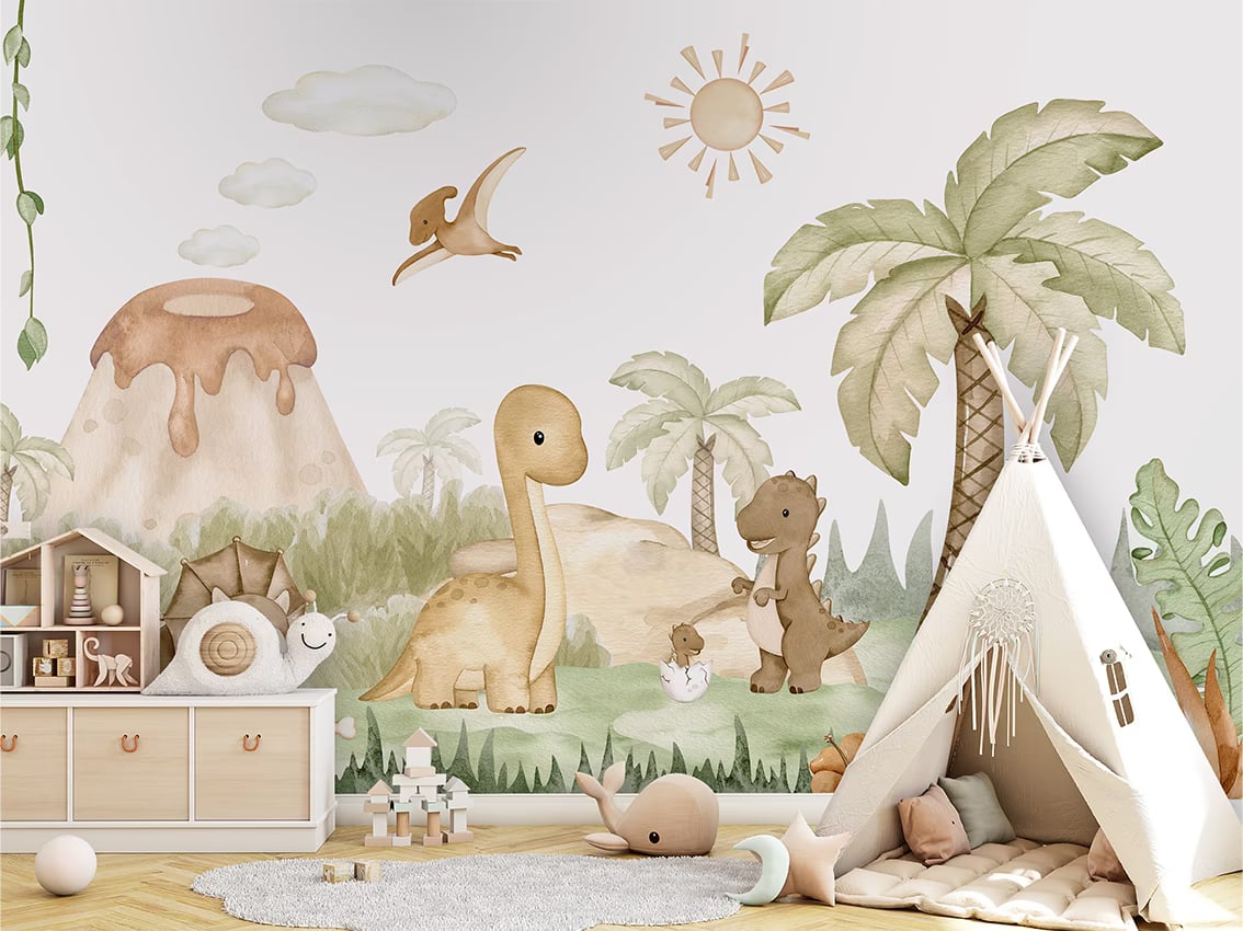 Dino Baby styled in a room