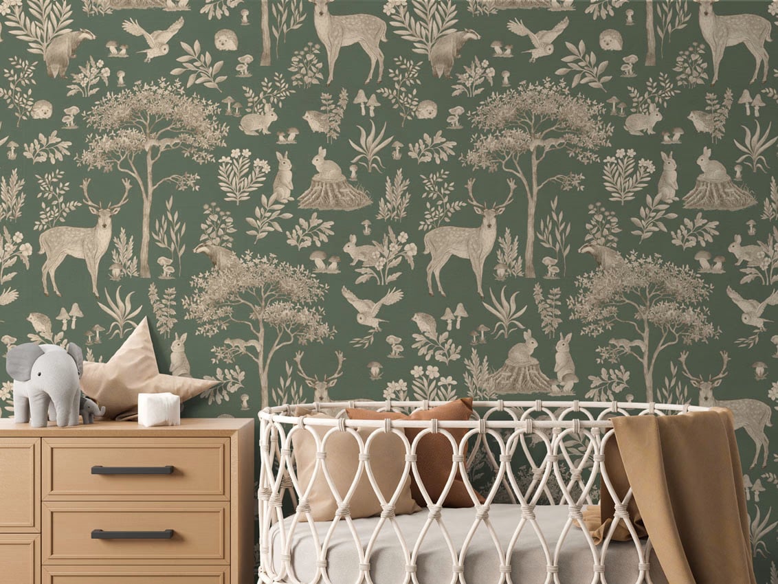 Fantastic Forest - Vintage Green styled in a room