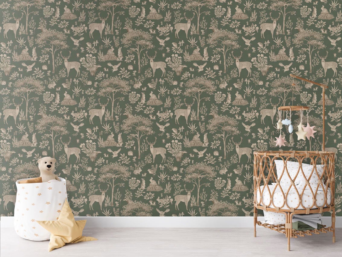 Fantastic Forest - Vintage Green styled in a room