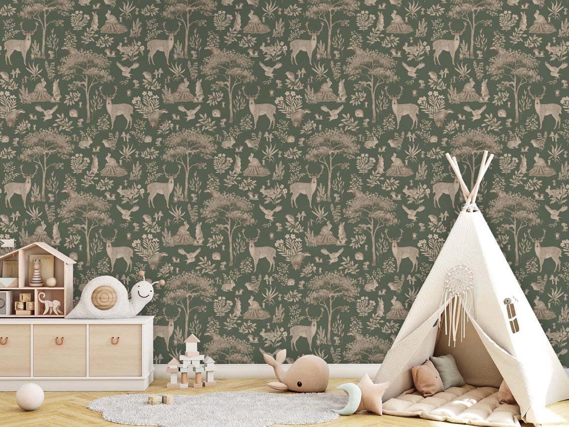 Fantastic Forest - Vintage Green styled in a room