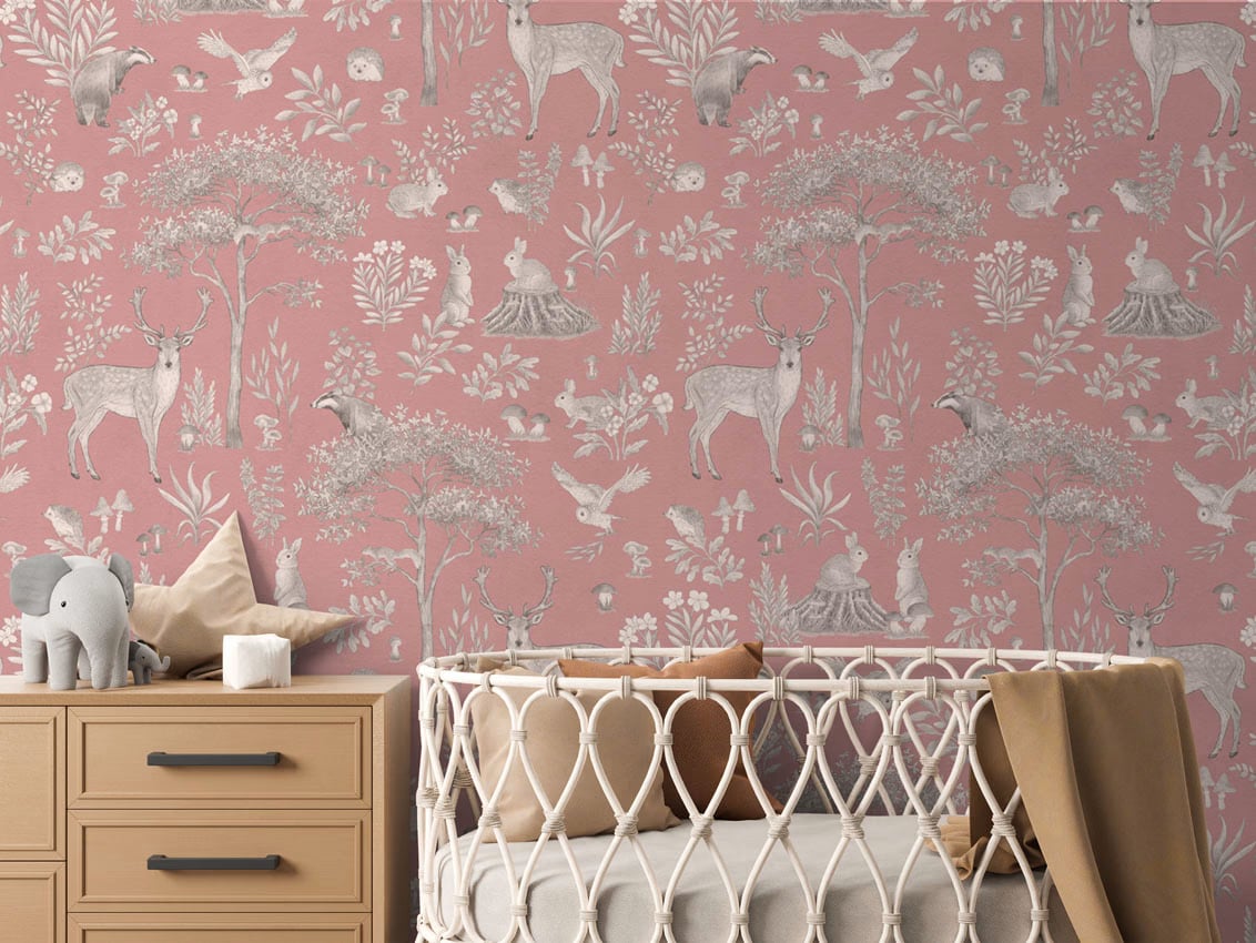 Fantastic Forest - Vintage Pink styled in a room