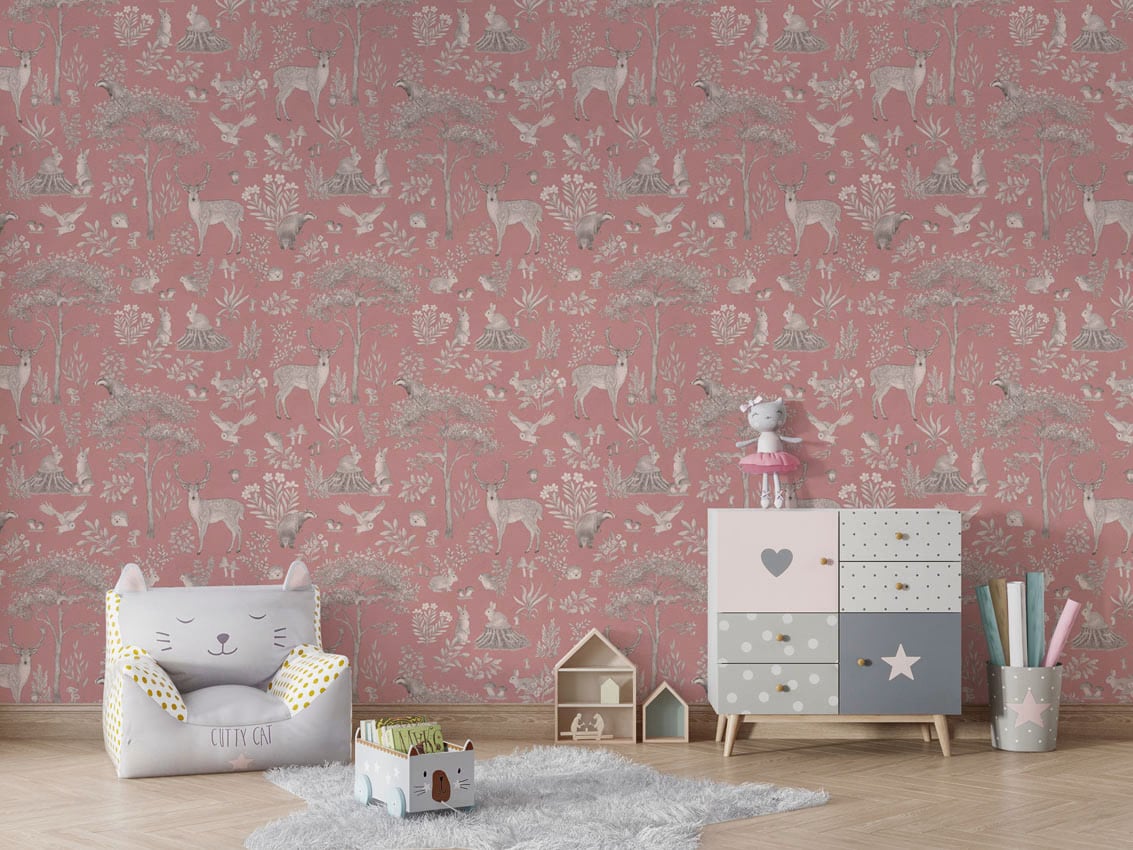 Fantastic Forest - Vintage Pink styled in a room
