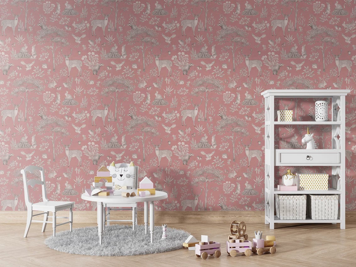 Fantastic Forest - Vintage Pink styled in a room