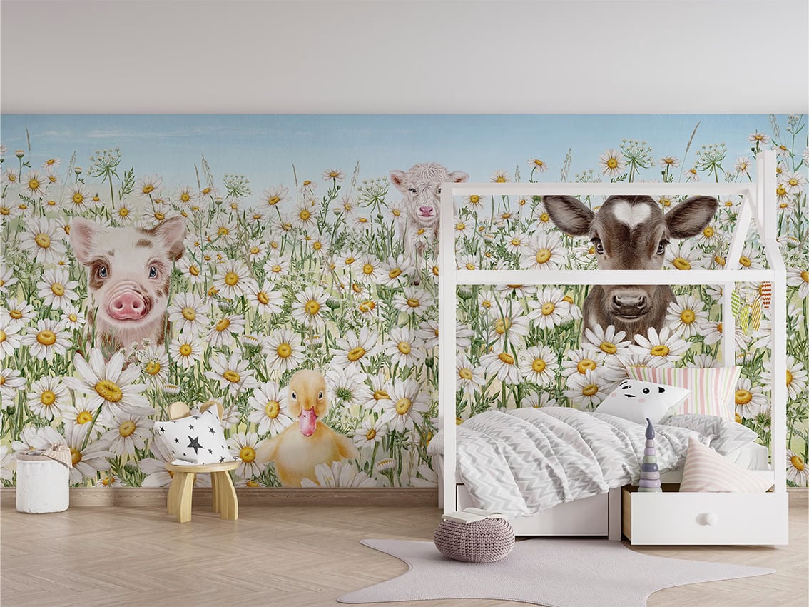 Farm Animals styled in a room