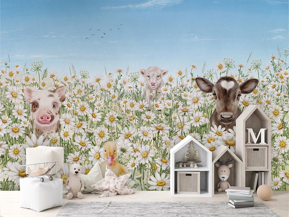 Farm Animals styled in a room