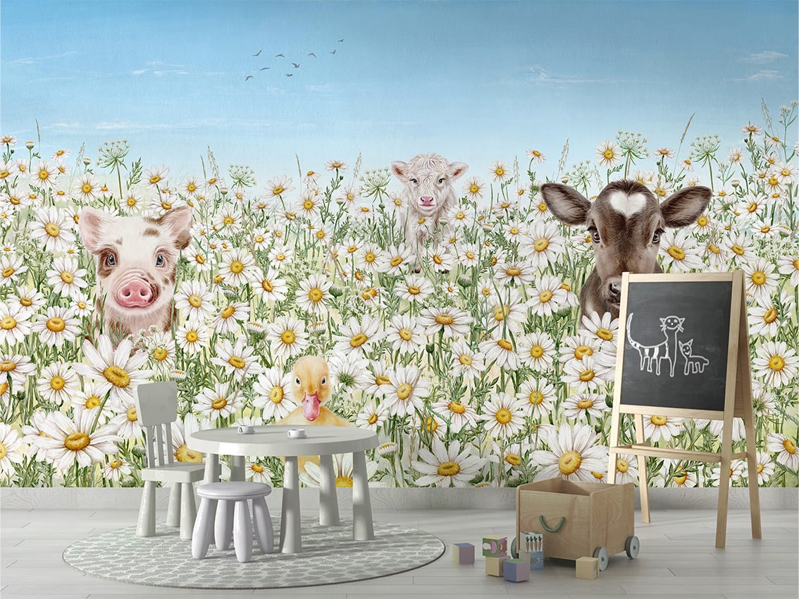 Farm Animals styled in a room