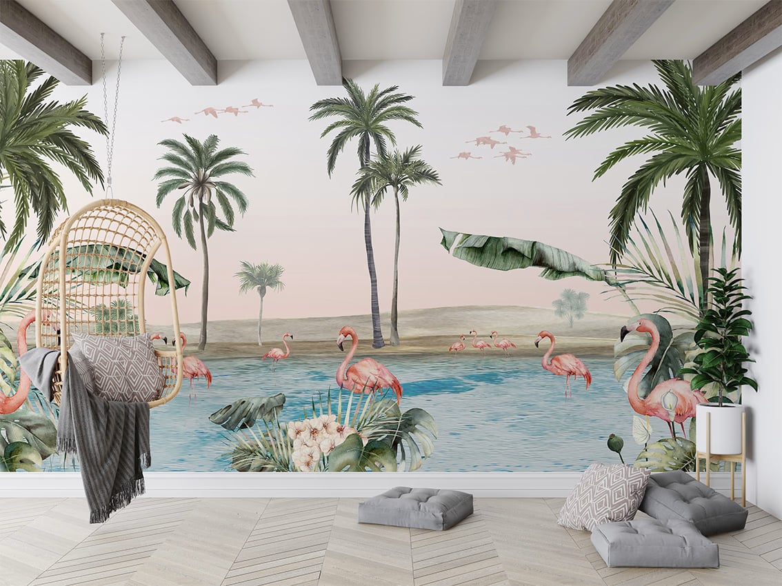 Flamingo Oasis styled in a room