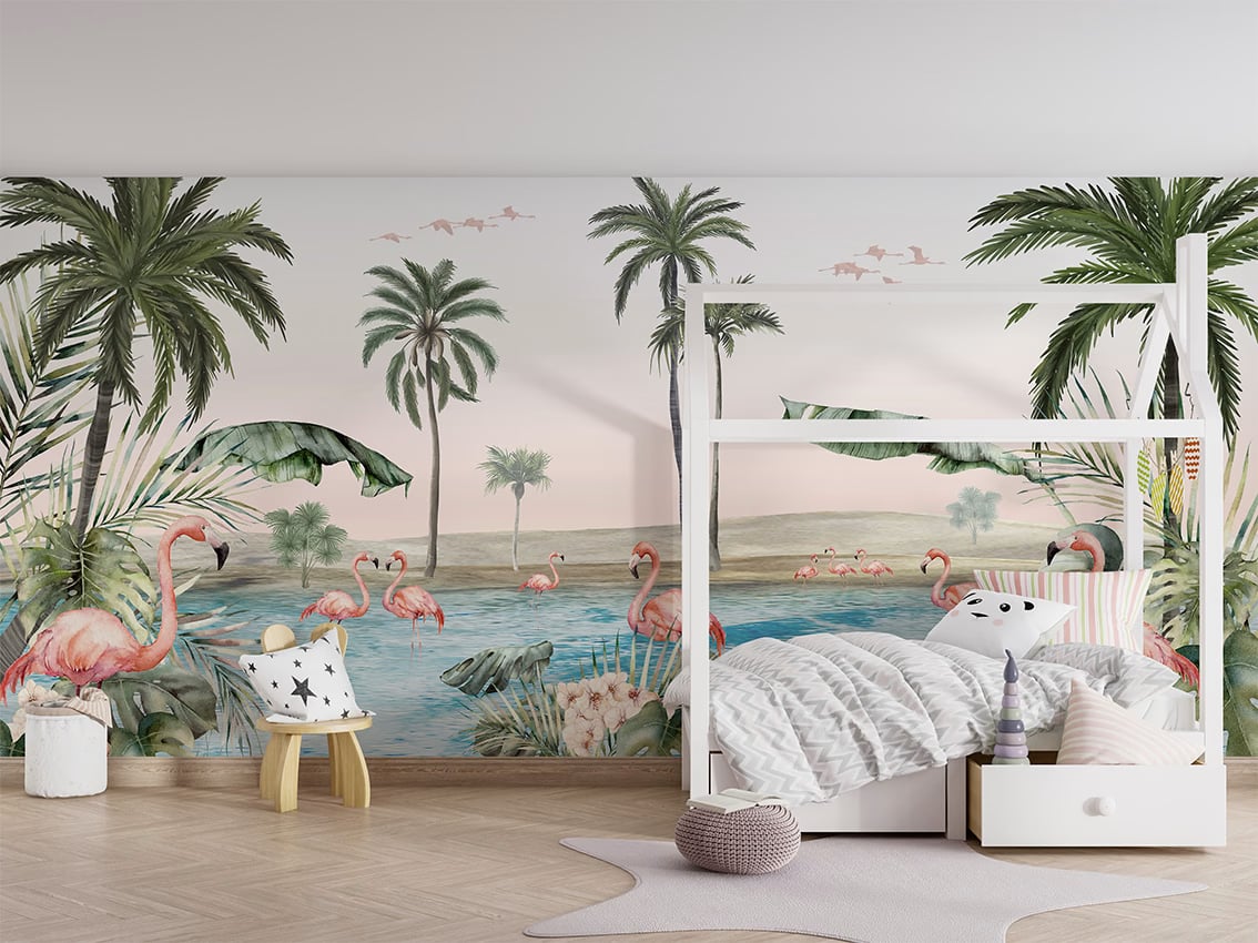 Flamingo Oasis styled in a room