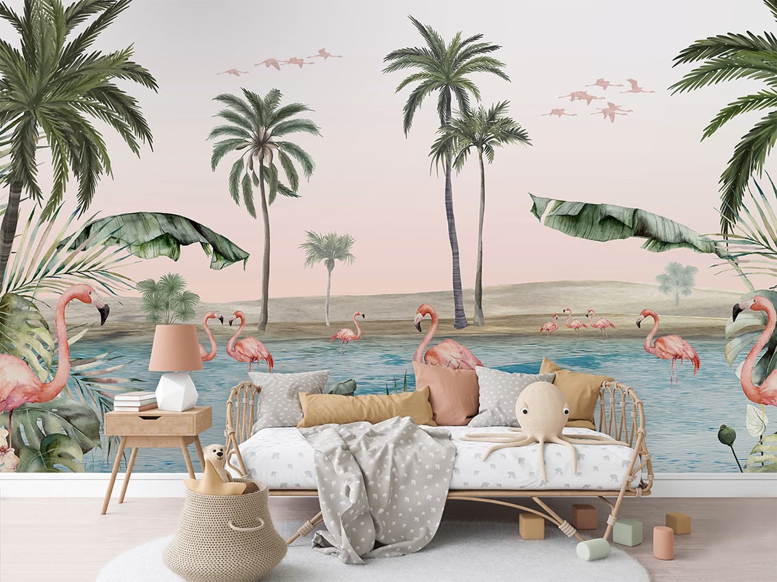 Flamingo Oasis styled in a room
