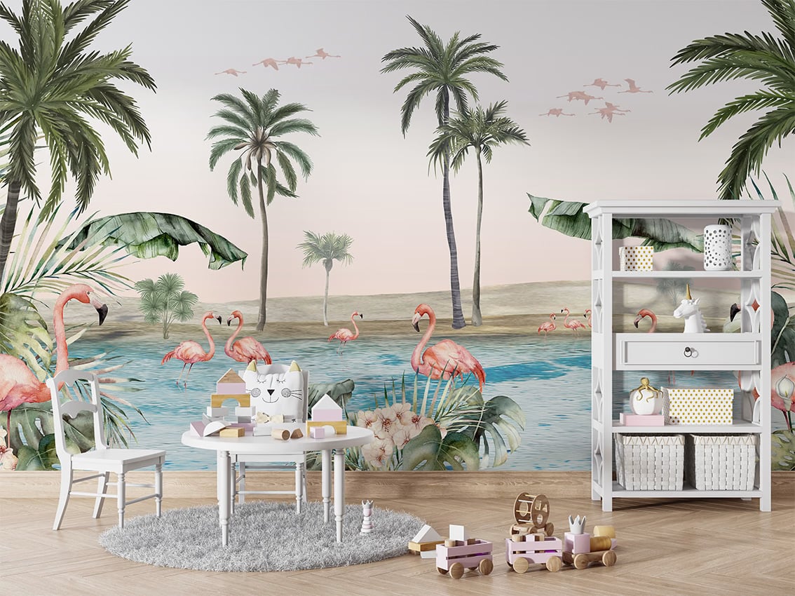 Flamingo Oasis styled in a room