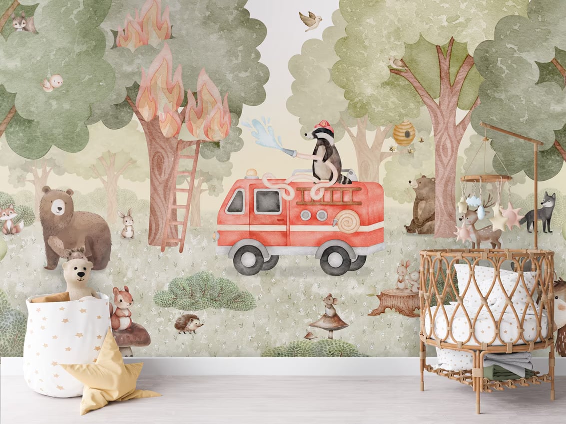 Forest Fire Fighter styled in a room